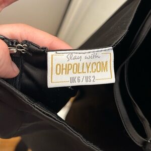 Oh Polly Black satin mini dress